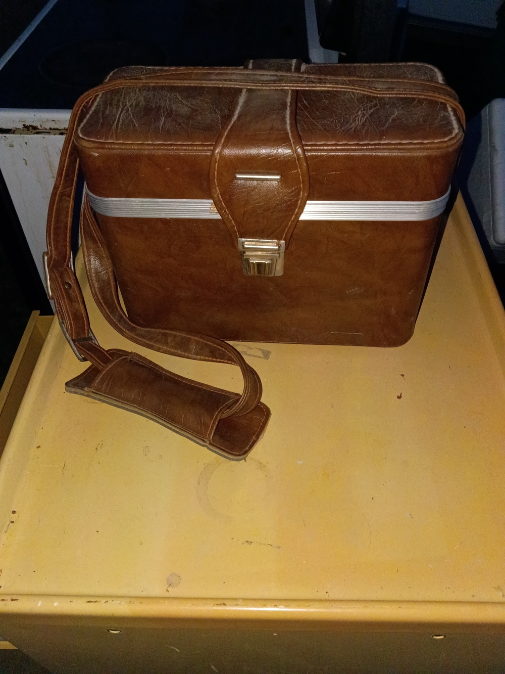 Brown Leather Crossbody Travel Case Bag - Unbranded